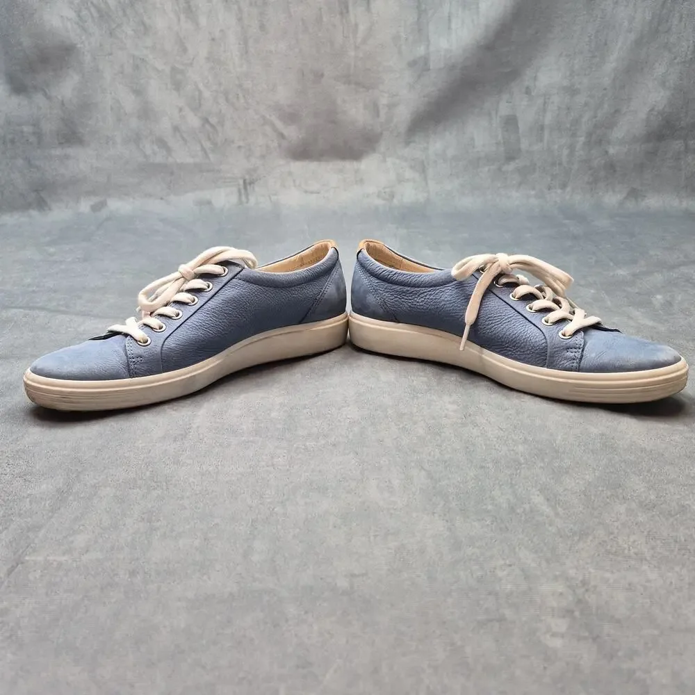Ecco Ladies Blue Soft Suede Lace-Up Sneakers US Size 10 EU 41 Comfort Casual